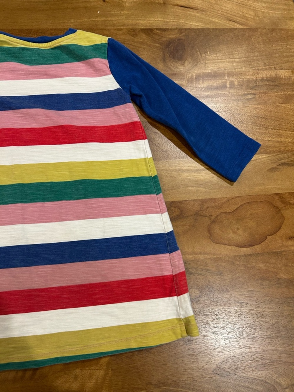 Mini Boden Bold Striped Crewneck Dress with Blue Trim and Sleeves Kids Size 5-6Y - Picture 7 of 10